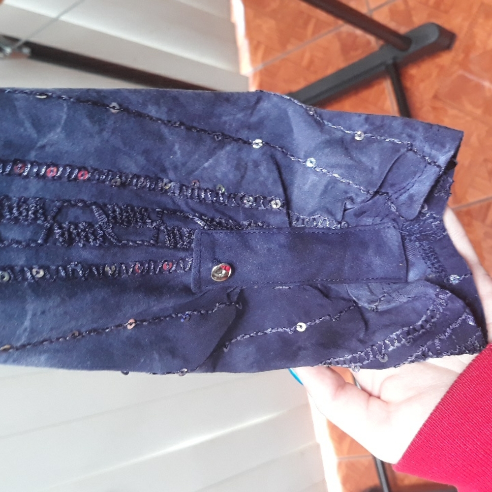 Sequined blue blouse - Picture 5 of 5